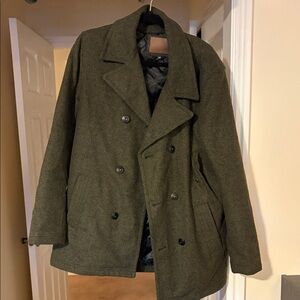 Society Men's Dark Olive Peacoat